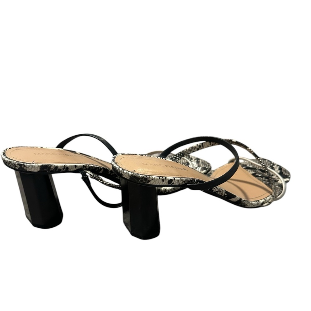 Marc Fisher Aliana Snakeskin Strappy Chunky Heels Sandals - Picture 4 of 4